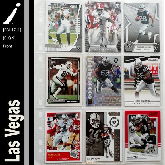 NFL Other - Las Vegas Raiders 9 Player Card Lot [FBL17_1]